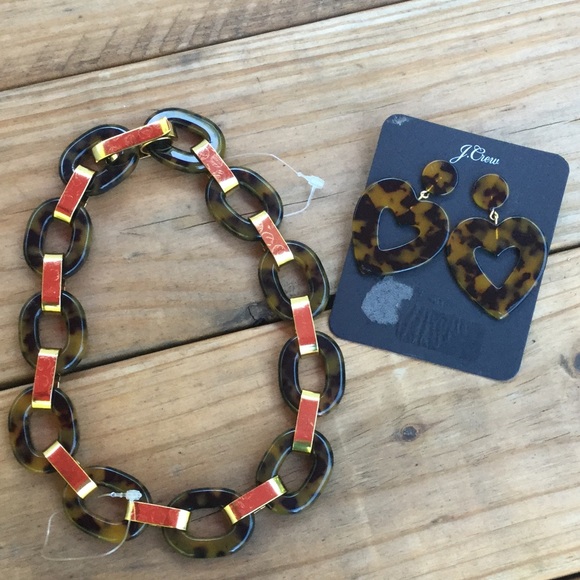 New J. Crew Lucite Tortoise Chain Link Necklace - Picture 7 of 7